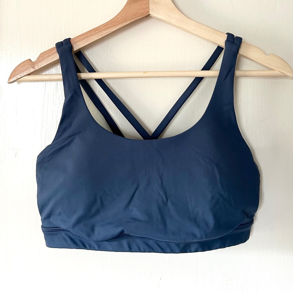 Lululemon Energy Bra *Medium Support, B–D Cups Code Blue 8 Gym Running Active - Picture 3 of 5